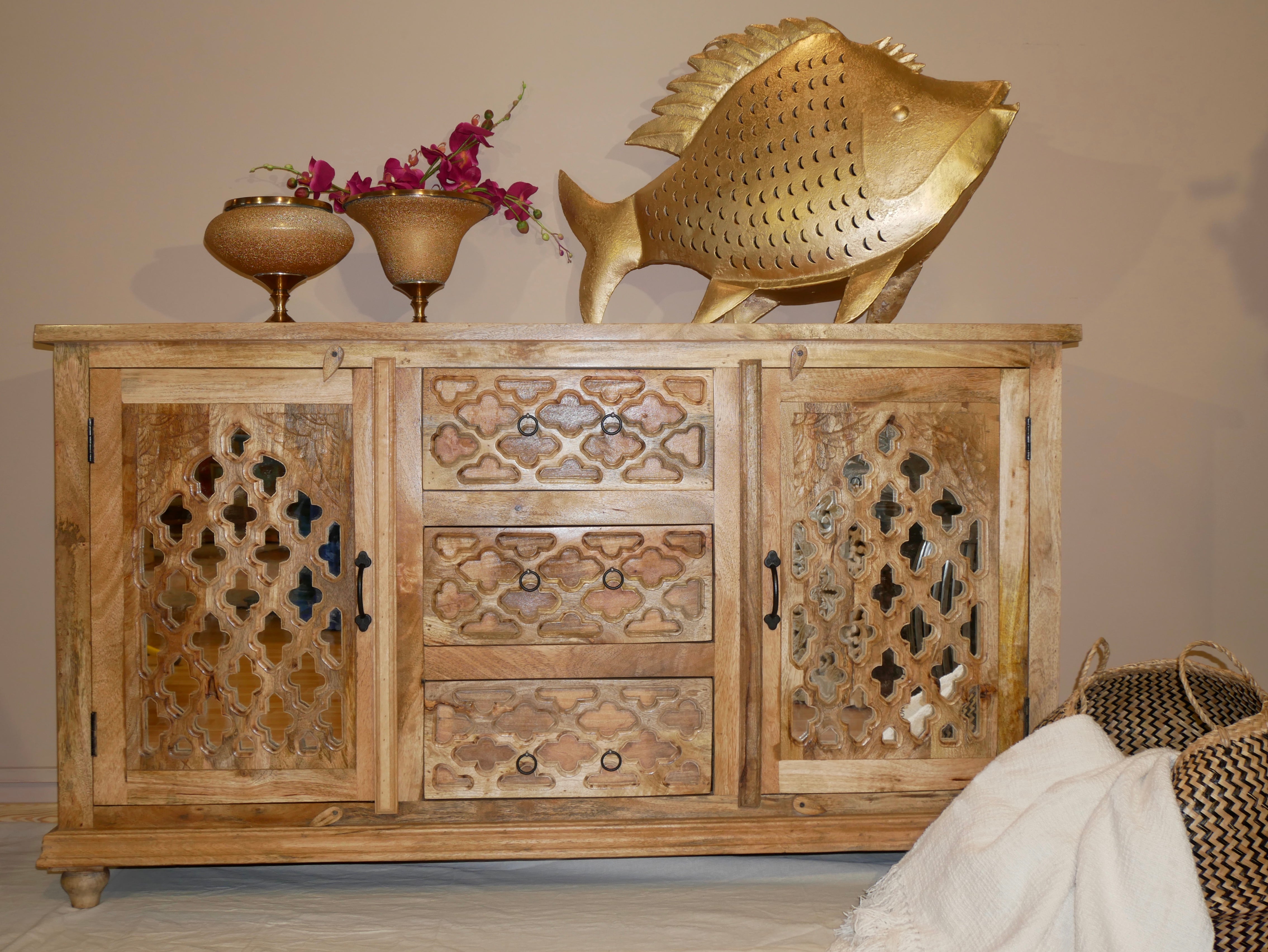 Morocco, vintage sideboard with glass doors