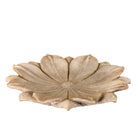 White background image of a hand-carved marble flower plate Arika with layered petal design. A vintage home accessory and unique Indian decoration, ideal as a soap dish, jewellery holder, or sweet tray in vintage home decor.
