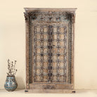 Solid reclaimed teak wooden wardrobe with hand-carved details, part of our premium teak wood furniture collection.