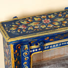 Close up image of a Gauransh hand painted reclaimed wood wall shelf with rustic decorative character 40cm