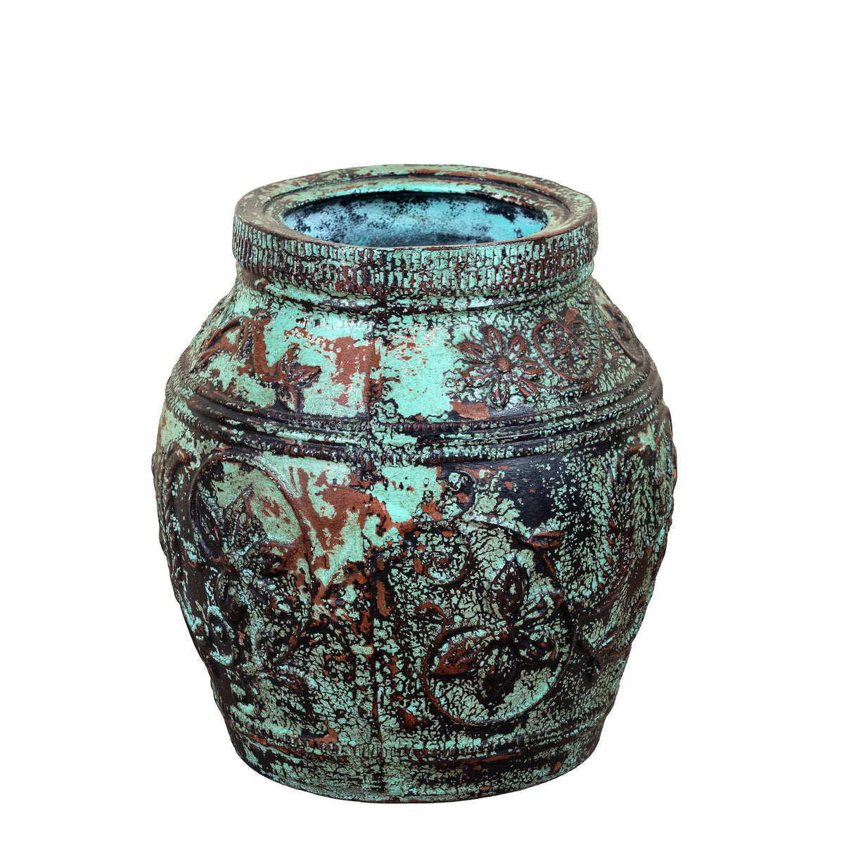 Grishm Handbemalte Vintage Tonvase 35cm – Om Home & Garden