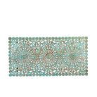 Hand-carved mango wood wall panel with floral motifs in blue finish – Kataee Blue model by Om Home & Garden