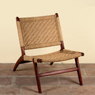 Keya solid acacia wood chair with handwoven natural seagrass seat and backrest 95cm