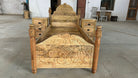 Wooden carved single bed made of mango wood.