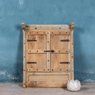 Antique Indian teak window mirror with shutters, vintage wall panel style, part of our vintage home accessories collection.