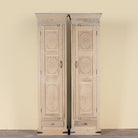 Zarina hand carved bleached reclaimed wood cabinet with floral carved doors 221cm