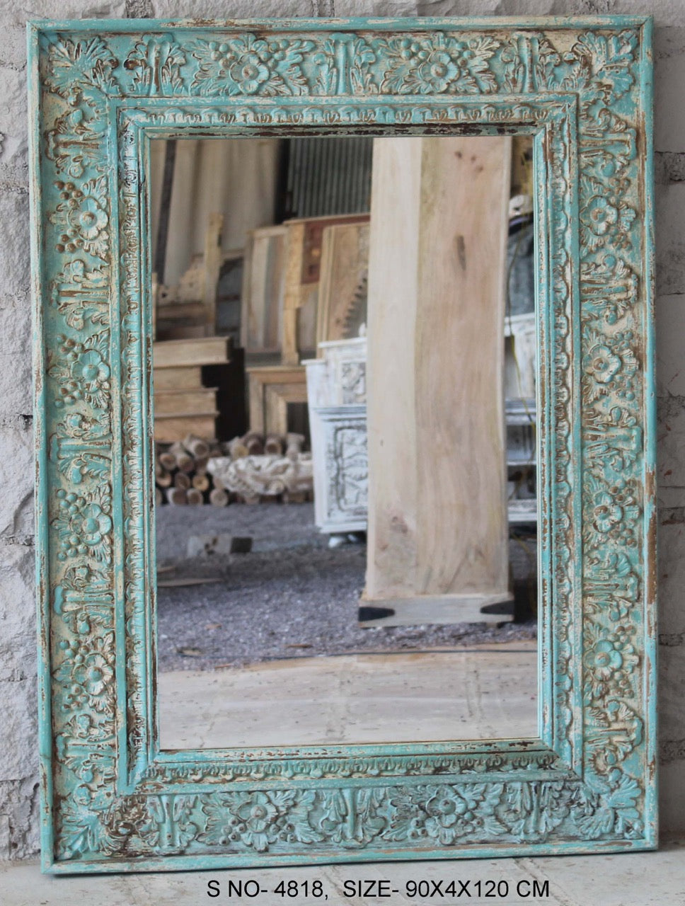 Subha, hand-carved indian mirror