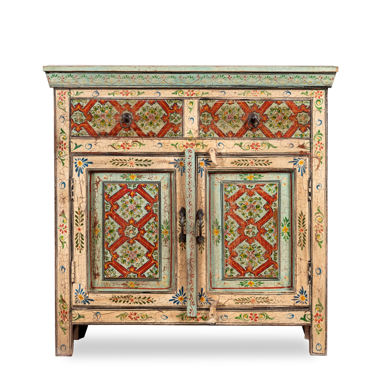 Ghaas, hand-painted antique cabinet