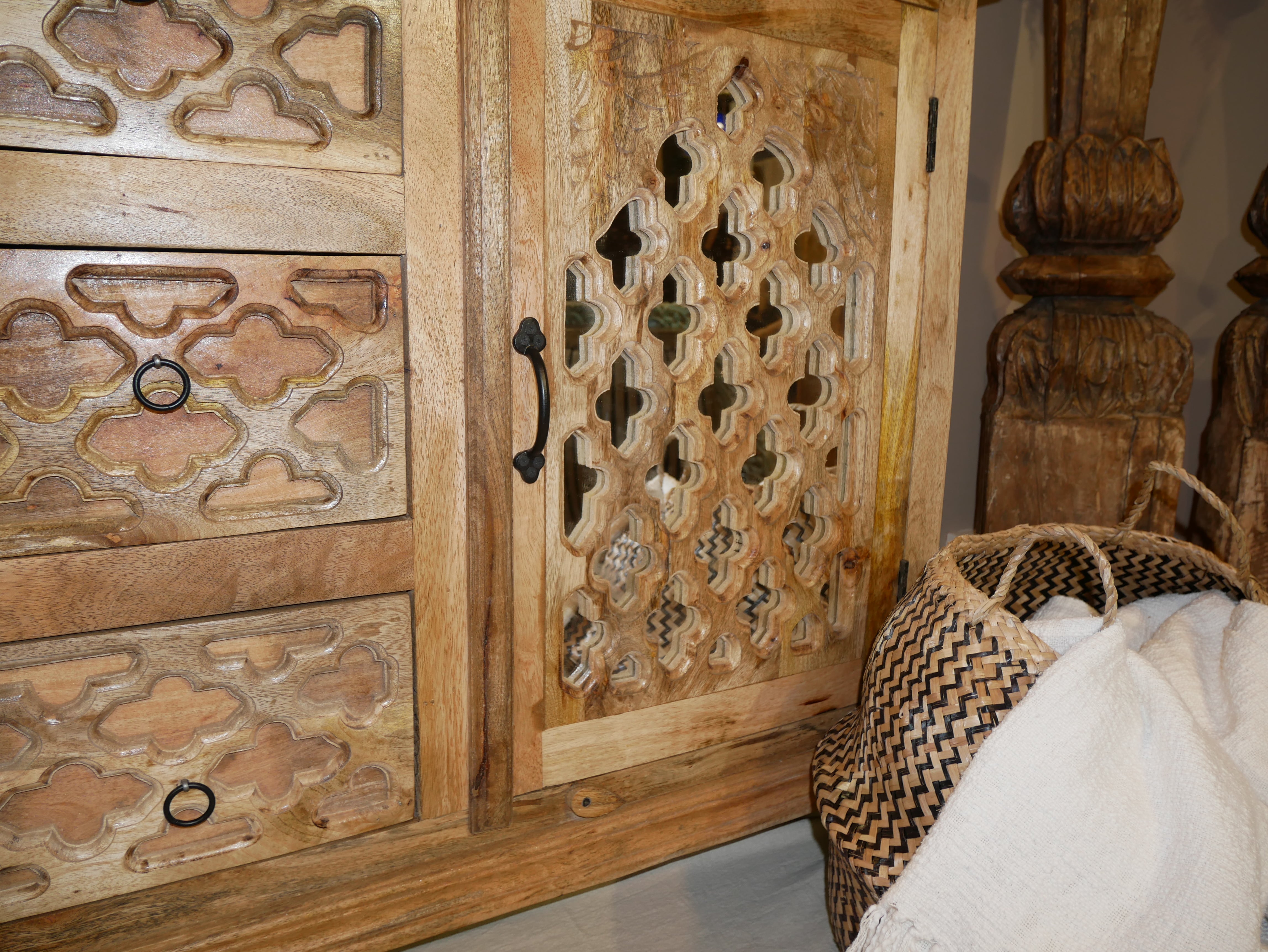 Morocco, vintage sideboard with glass doors