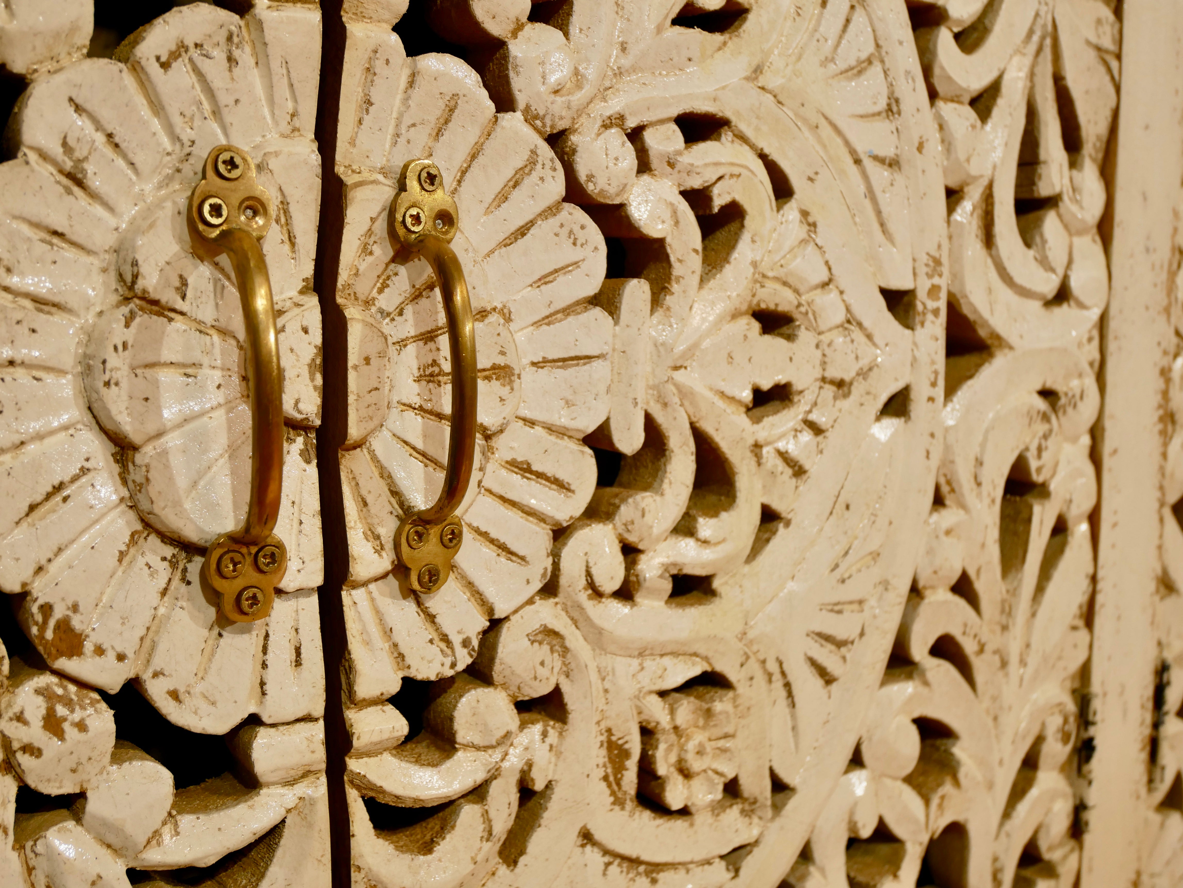 Yash, handcrafted sideboard with floral design