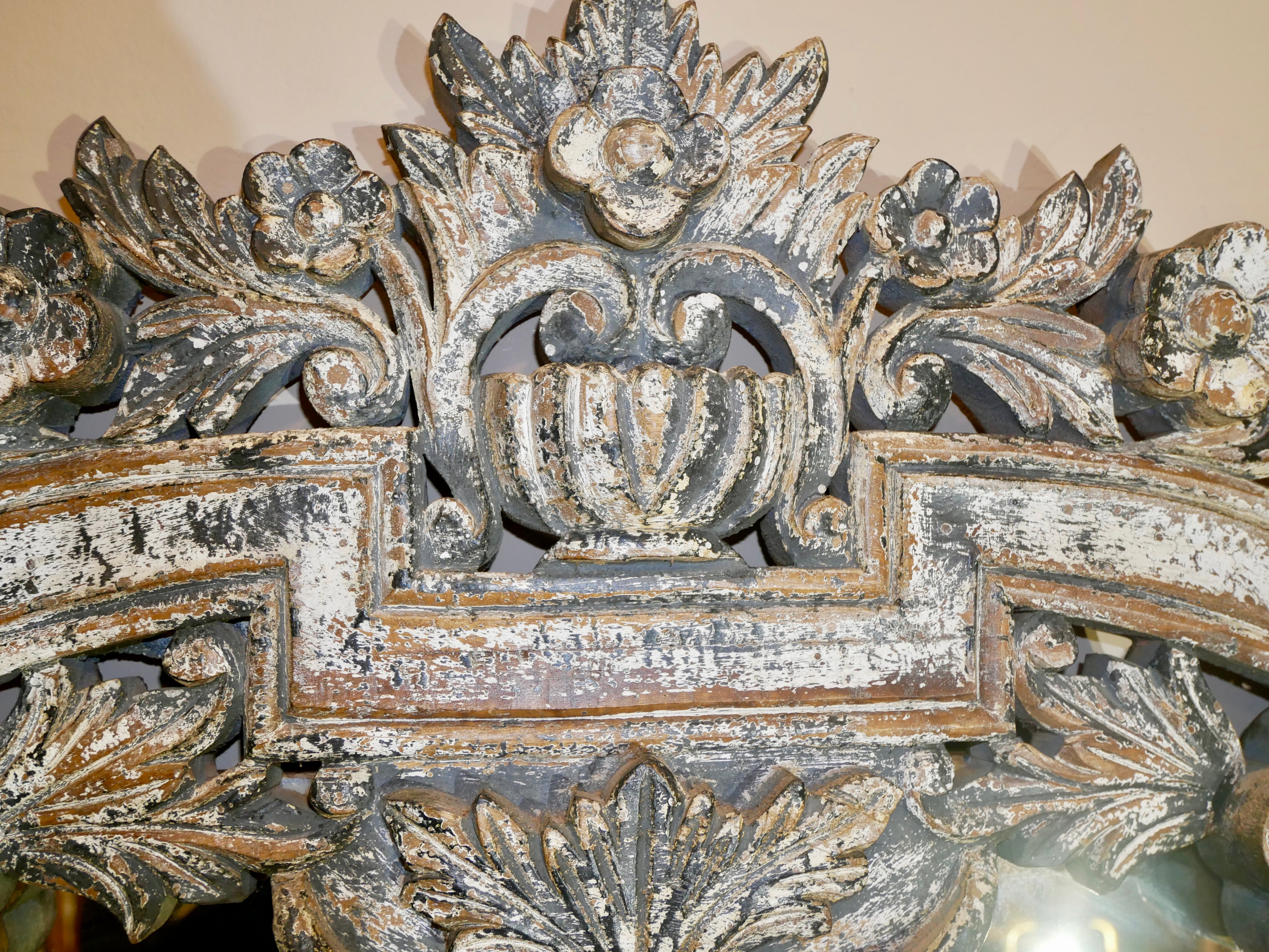 AMOLI, indian antique hand-carved mirror