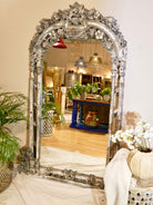 AMOLI, indian antique hand-carved mirror